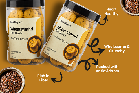 Wheat Mathri - Baked with Flax Seeds
