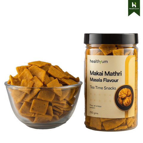Baked Makai Mathri - Masala Flavour (Spicy)
