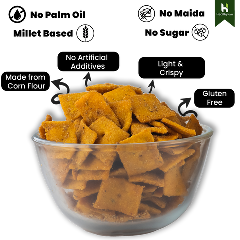 Baked Makai Mathri - Masala Flavour (Spicy)