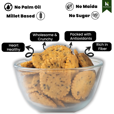 Wheat Mathri - Baked with Flax Seeds