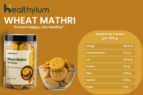 Wheat Mathri - Baked with Flax Seeds